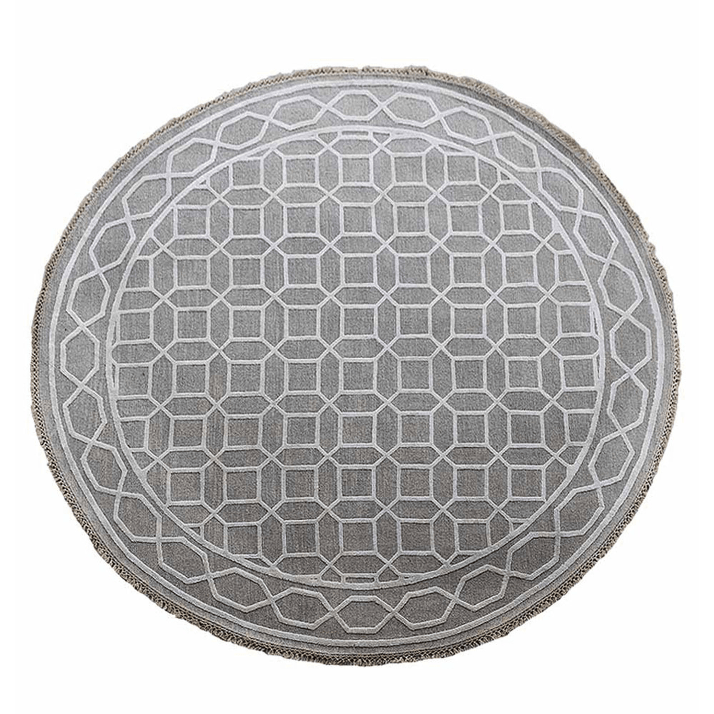 Rugsotic Carpets Hand Knotted Sumak Silk And Wool Round Area Rug