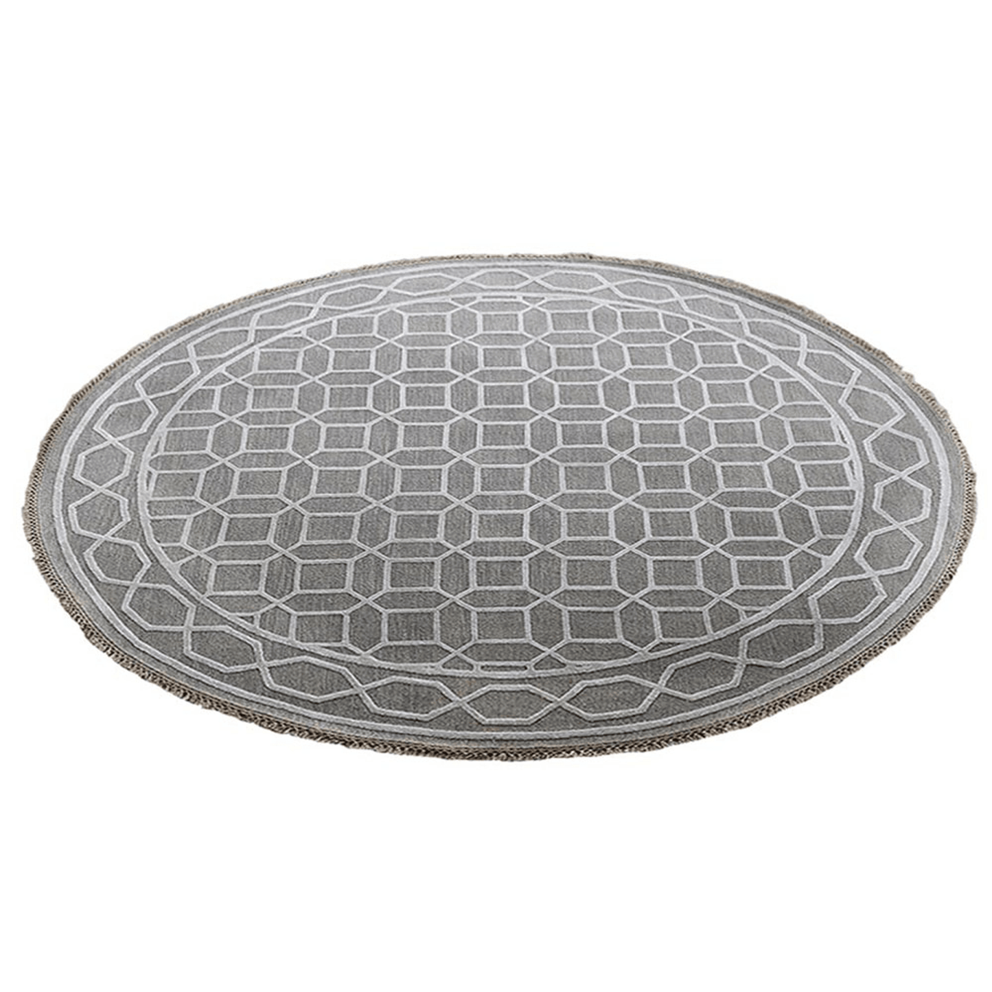 Rugsotic Carpets Hand Knotted Sumak Silk And Wool Round Area Rug