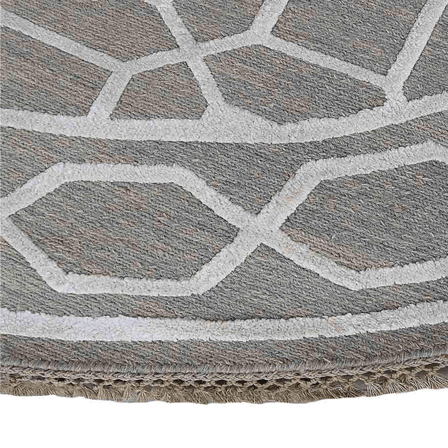 Rugsotic Carpets Hand Knotted Sumak Silk And Wool Round Area Rug