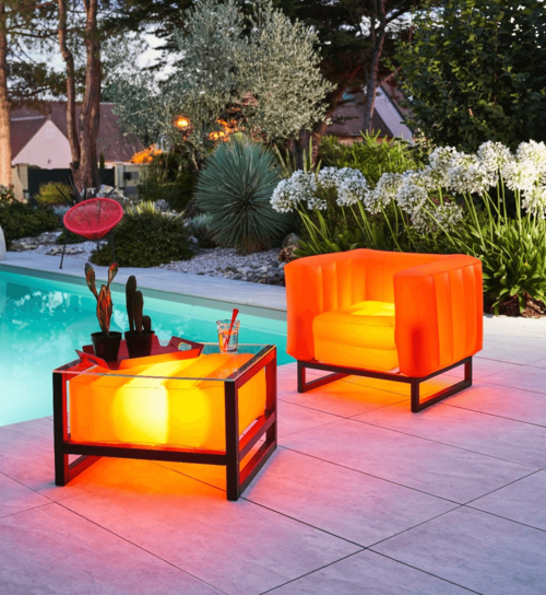 Yomi Eco-Friendly Illuminated Armchair With Aluminium Frame