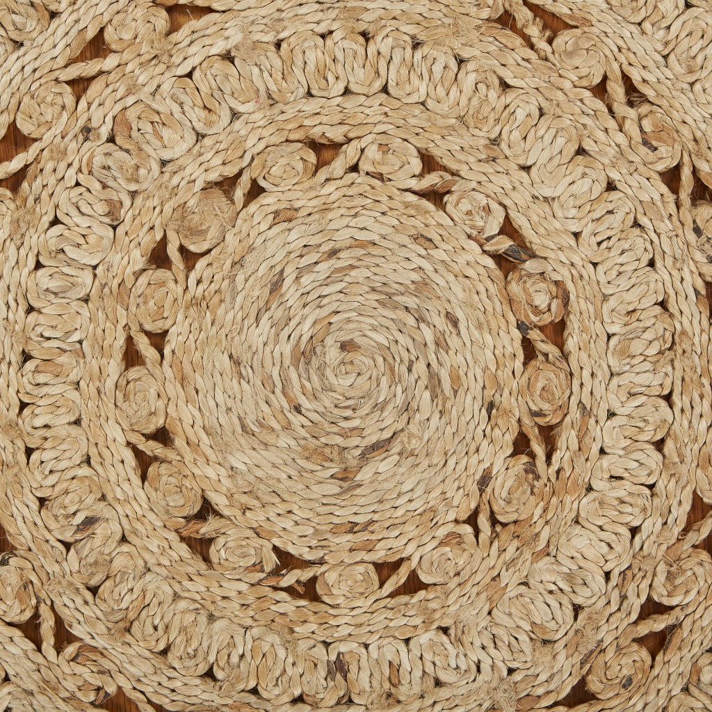 6' Natural Jute Hand Braided Round Rug