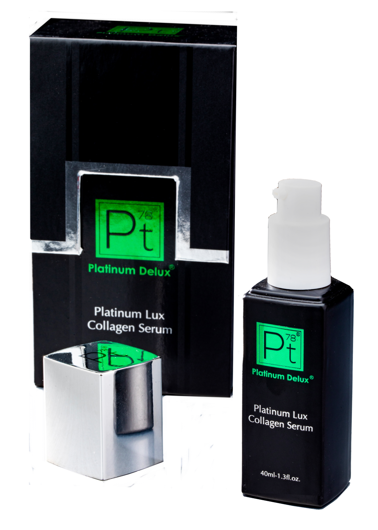 Artisan skincare for sustainable living featuring Platinum Lux Collagen Serum and elegant packaging